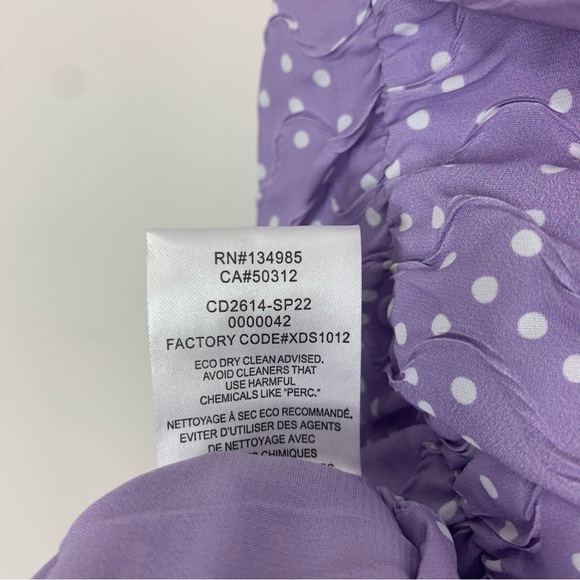 NWT For Love & Lemons Chelsea Purple White Polka Dot Mini Dress Size Small - Picture 10 of 13